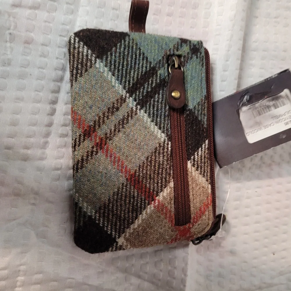 Luss‎ Fine Leather Tartan Coin Case Islay Woollen Mill Clan Colquhoun Wallet NEW